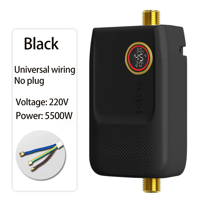(image for) 220V 5500W Instant Hot Water Heater Constant Temperature Small Household Water Heater Quick Hot Shower 24-hour Hot Water Supply